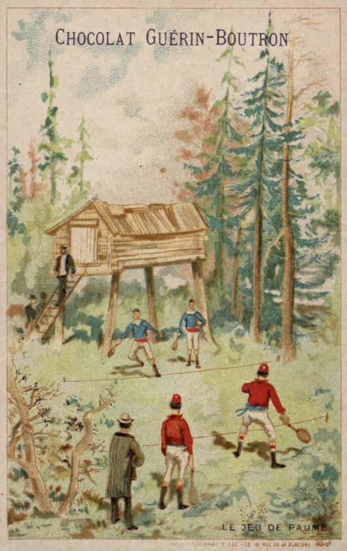 Gra w tenisa (chromolitho) autorstwa French School