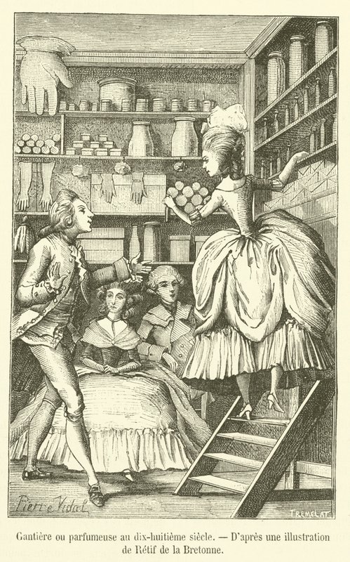 Gantière lub perfumiarz w XVIII wieku (rytownictwo) autorstwa French School