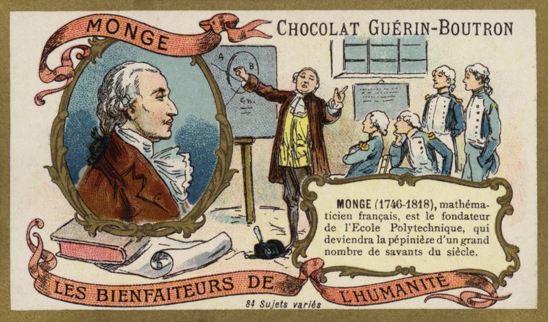 Gaspard Monge, francuski matematyk (chromolitho) autorstwa French School