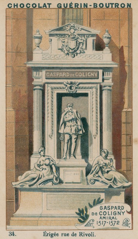 Gaspard de Coligny, admirał, 1517-1572, Wzniesiony rue de Rivoli autorstwa French School
