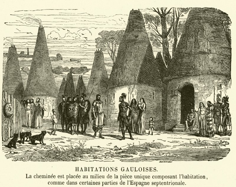 Galijskie domy (grawerowanie) autorstwa French School