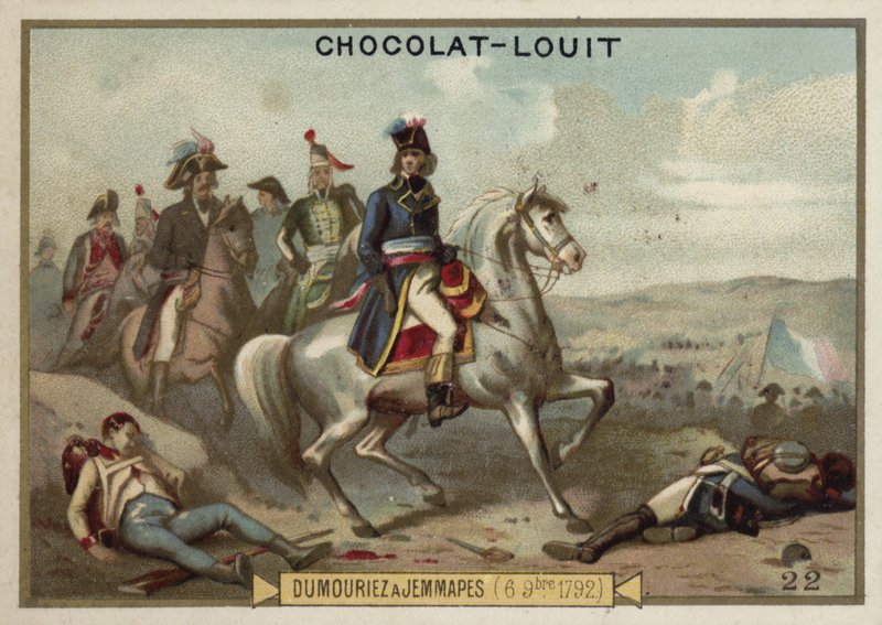 Generał Dumouriez w bitwie pod Jemappes, 6 listopada 1792 autorstwa French School