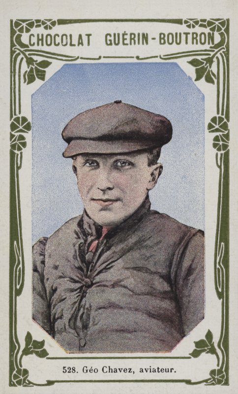 Geo Chavez, lotnik (kolorowe zdjęcie) autorstwa French School