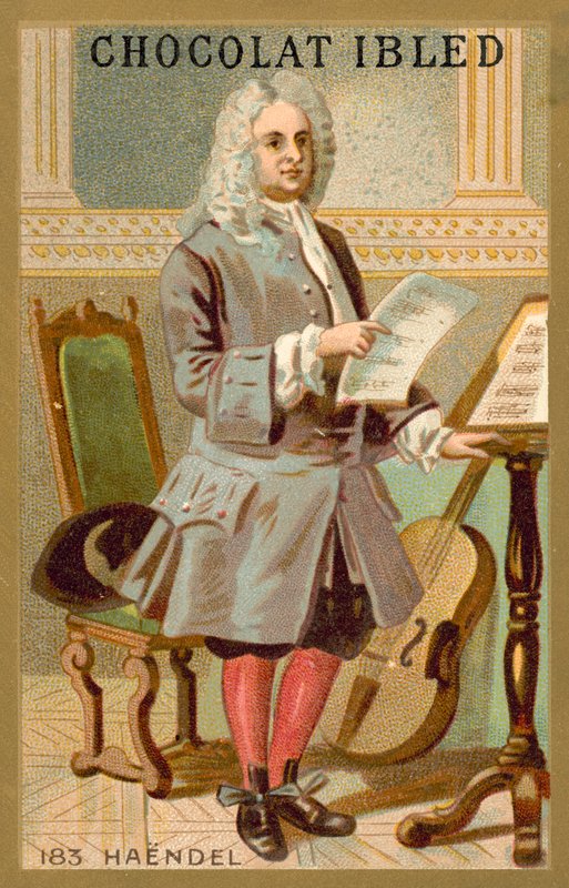 George Frideric Handel, brytyjski kompozytor urodzony w Niemczech (chromolitho) autorstwa French School