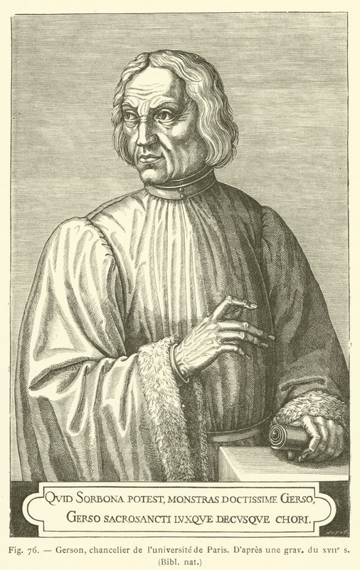 Gerson, Kanclerz Uniwersytetu Paryskiego (grafika) autorstwa French School