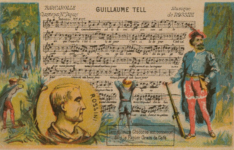 Gioachino Rossini, XIX-wieczny włoski kompozytor i muzyka z jego opery William Tell autorstwa French School