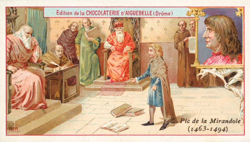 Giovanni Pico della Mirandola, włoski filozof, jako dziecko (chromolitho) autorstwa French School