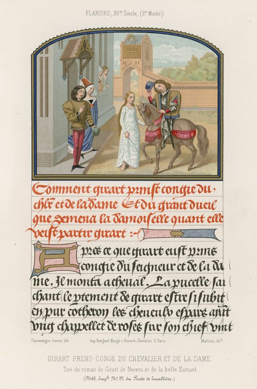 Girart zabiera rycerza i damę autorstwa French School