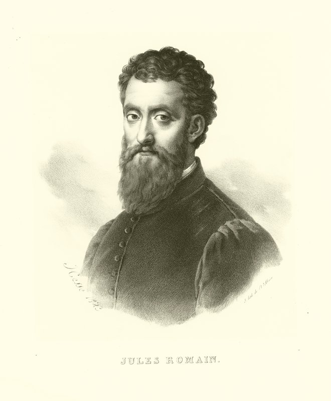 Giulio Romano, znany również jako Giulio Pippi, portret (rycina) autorstwa French School