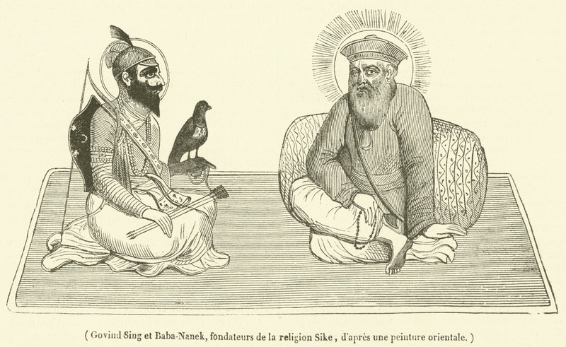 Govind Sing et Baba-Nanek, założyciele religii Sike (rytownictwo) autorstwa French School