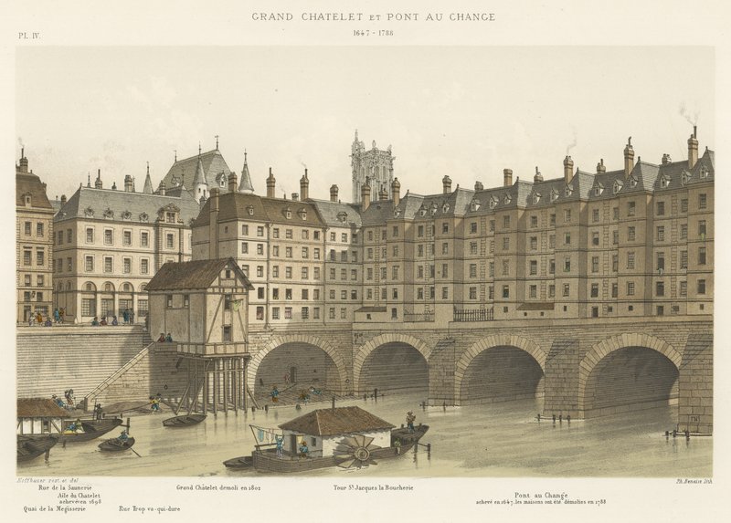 Grand Chatelet i Pont au Change, 1647-1788 autorstwa French School