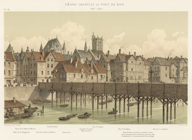Wielki Chatelet i Drewniany Most, 1621-1645 autorstwa French School