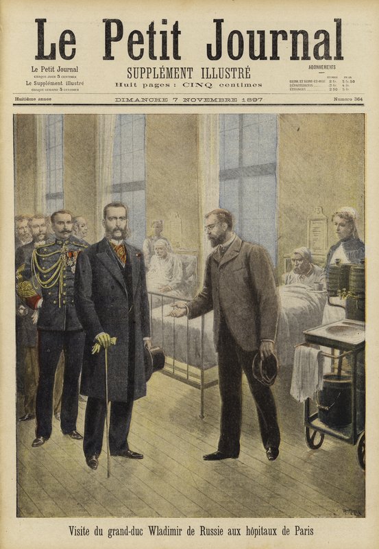 Wielki Książę Władimir Rosji odwiedzający paryskie szpitale, 1897 autorstwa French School
