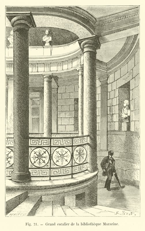Wielkie schody biblioteki Mazarine autorstwa French School