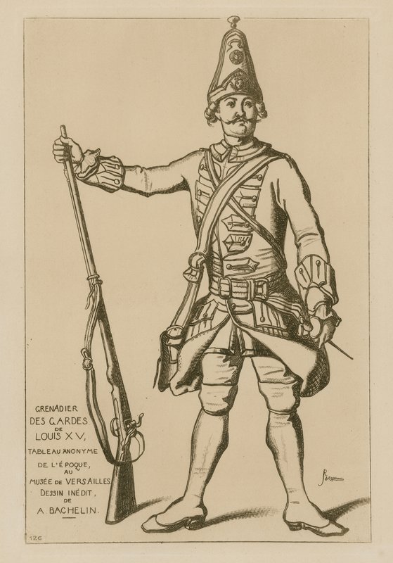 Grenadier gwardii Ludwika XV autorstwa French School