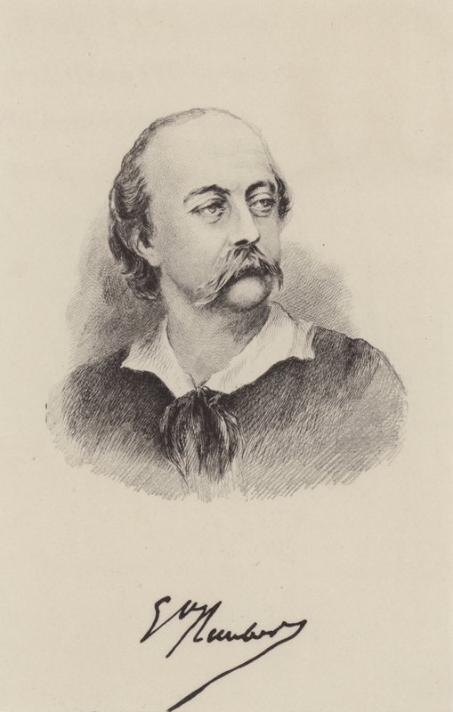 Gustave Flaubert, francuski powieściopisarz (grafika) autorstwa French School