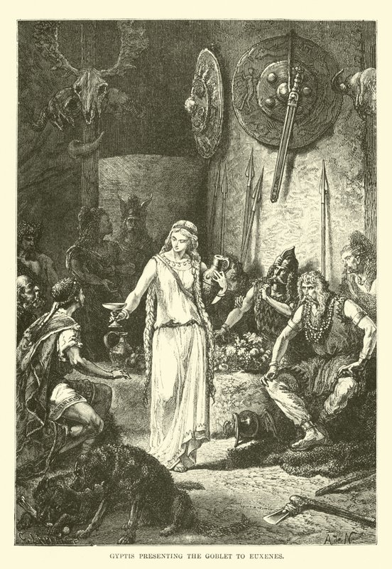 Gyptis przedstawiający kielich Euxenes autorstwa French School