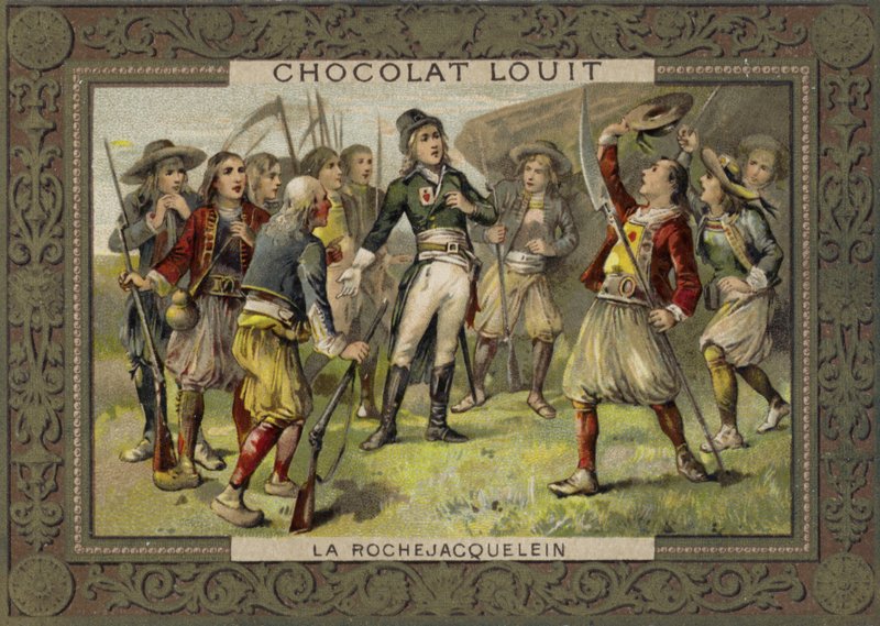 Henri de la Rochejacquelein przemawiający do swoich żołnierzy, Vendee Revolt, Rewolucja Francuska autorstwa French School