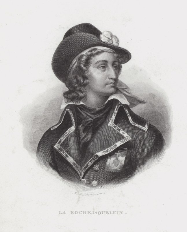 Henri de la Rochejaquelein , francuski rojalista generał buntu Wandei autorstwa French School