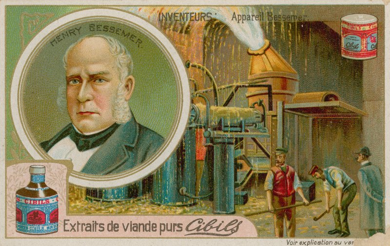 Henry Bessemer, brytyjski wynalazca procesu Bessemera do produkcji stali autorstwa French School