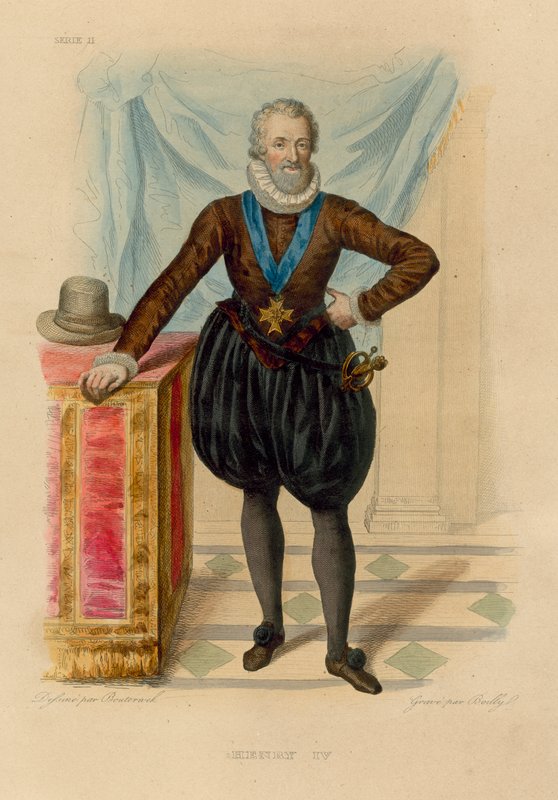 Henryk IV (kolorowy grawerunek) autorstwa French School