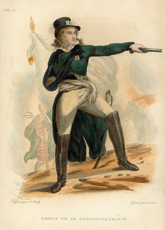 Henry de la Rochejacquelein (kolorowy grawerunek) autorstwa French School