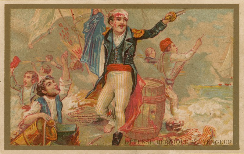Heroiczna obrona Vengeur autorstwa French School