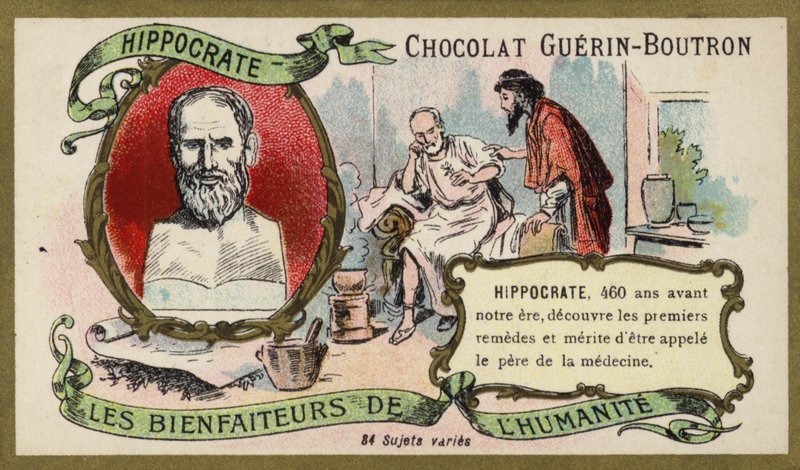 Hipokrates, starożytny grecki lekarz (chromolitho) autorstwa French School