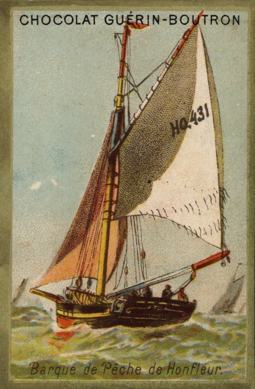 Łódź rybacka Honfleur (chromolitho) autorstwa French School