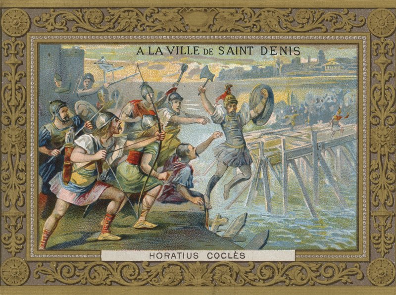 Horatius Cocles rzuca się do Tybru, VI wiek pne autorstwa French School