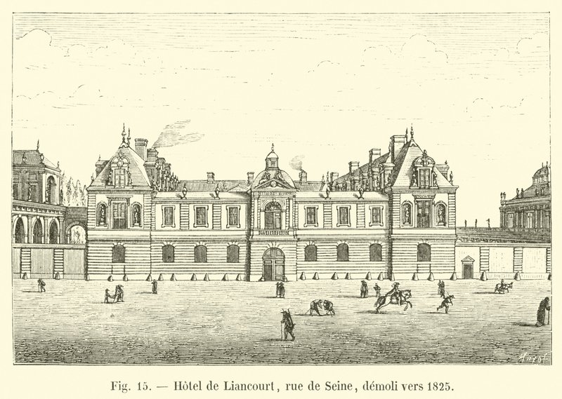 Hôtel de Liancourt, rue de Seine, zburzony około 1825 r. autorstwa French School