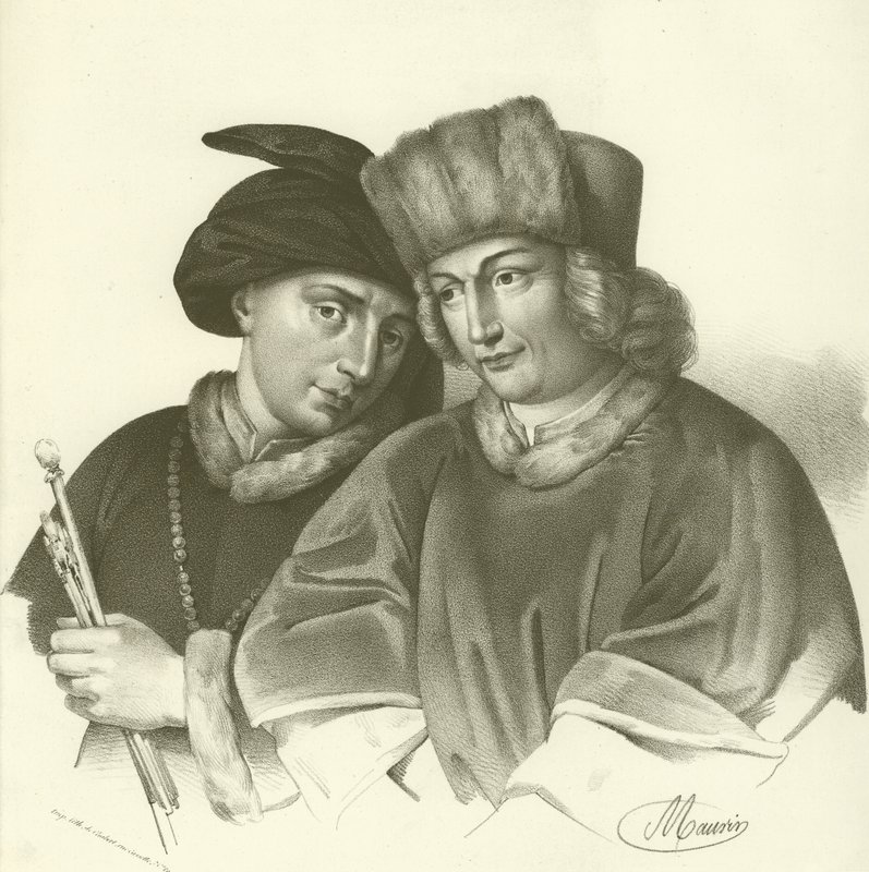 Hubert (1366-1426) i Jan van Eyck (1370-1441), artyści flamandzcy autorstwa French School