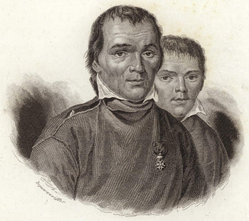 Hubert Goffin i jego syn Mathieu autorstwa French School