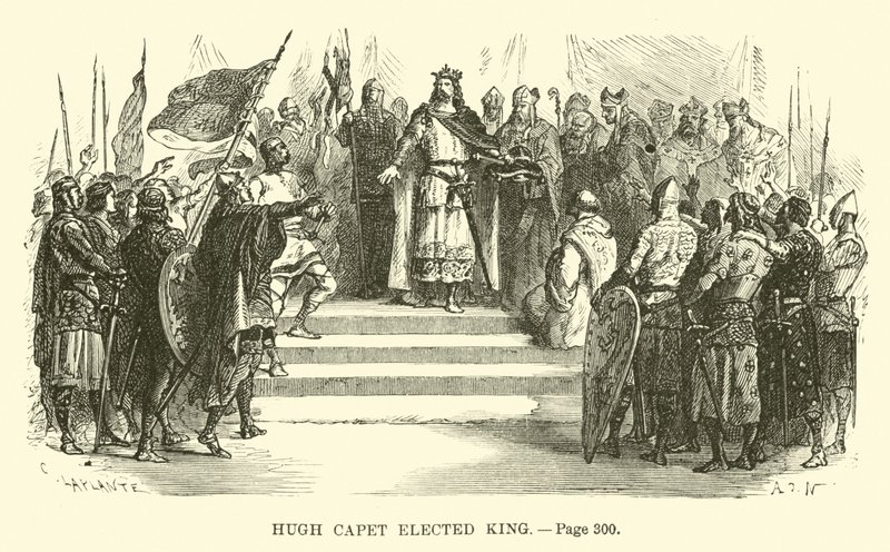 Hugh Capet wybrany na króla autorstwa French School
