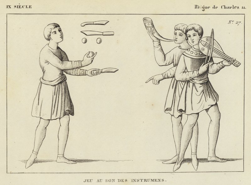 IX wiek, Panowanie Karola II, Gra przy dźwiękach instrumentów (grafika) autorstwa French School