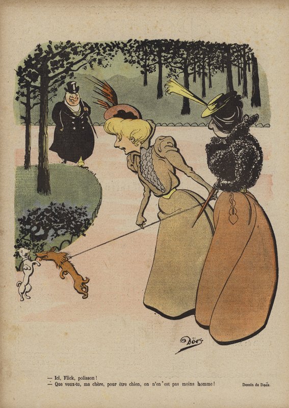 Ilustracja dla Le Rire (kolorowa litografia) autorstwa French School