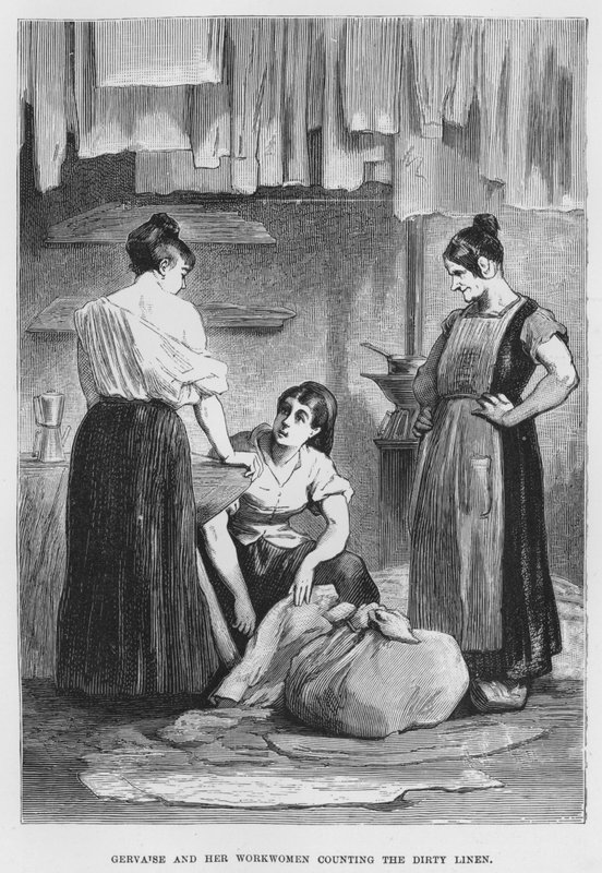Ilustracja do powieści „Assommoir” autorstwa Emile