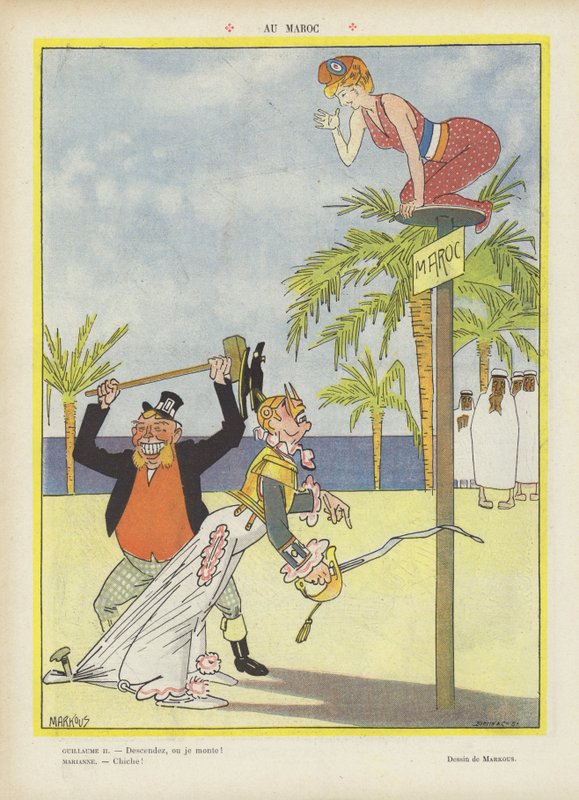 W Maroku. Ilustracja do Le Rire (kolor lito) autorstwa French School