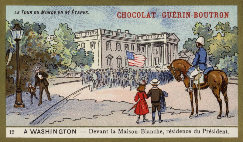 Przed Białym Domem, rezydencja prezydenta, Waszyngton DC (chromolitho) autorstwa French School
