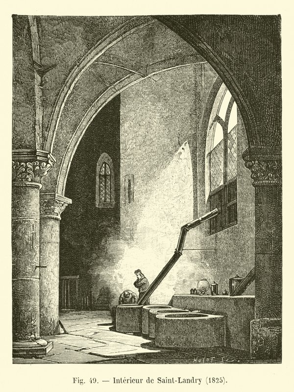 Wnętrze Saint-Landry, 1825 autorstwa French School