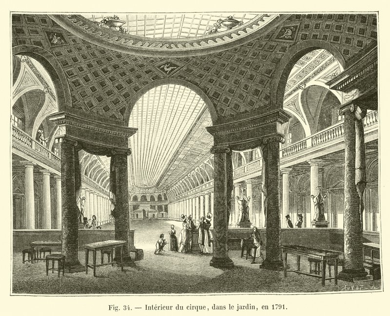 Wnętrze cyrku, w ogrodzie, 1791 autorstwa French School