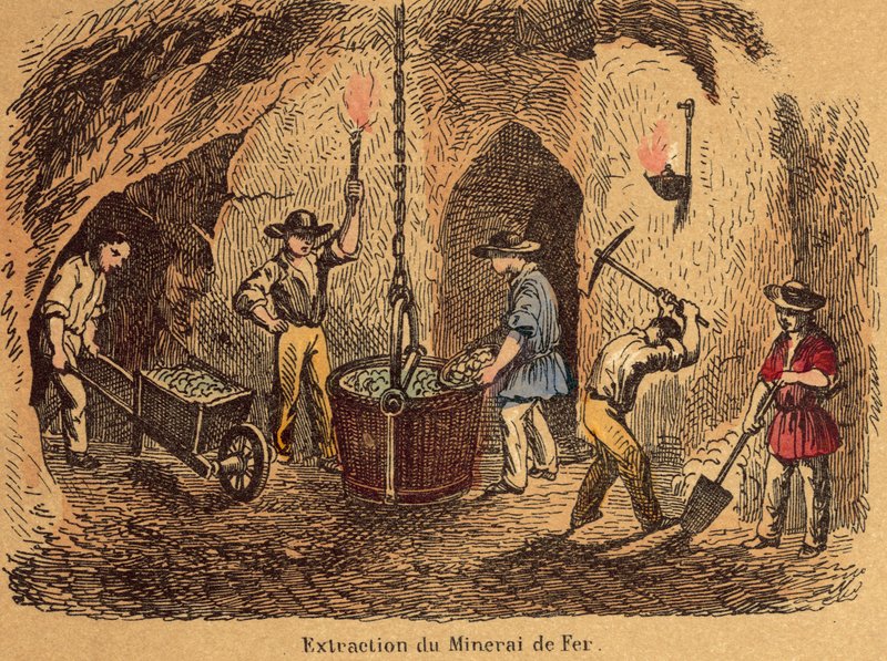 Żelazo (kolorowe grawerowanie) autorstwa French School