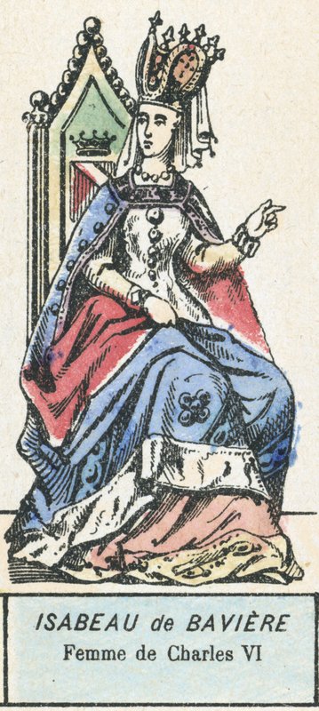 Izabela Bawarska, żona Karola VI (kolorowa grawerunek) autorstwa French School