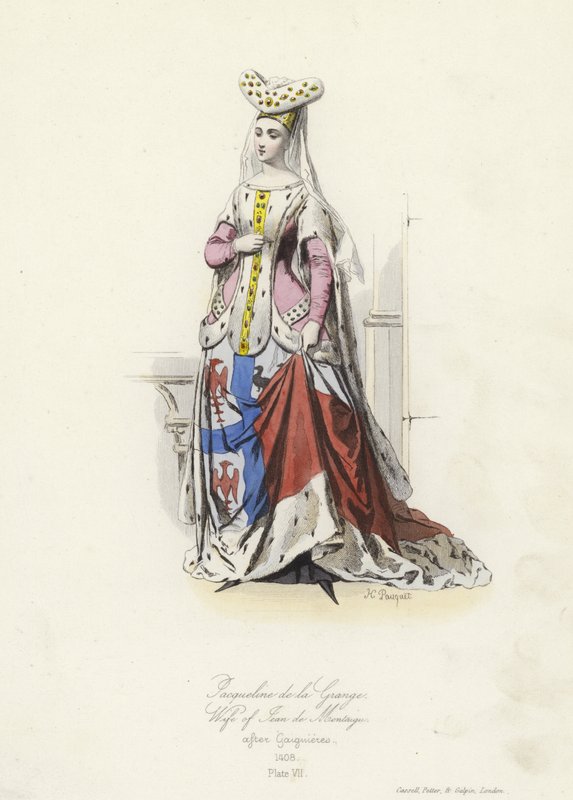 Jacqueline de la Grange, żona Jeana de Montagu, Wielkiego Mistrza Francji autorstwa French School