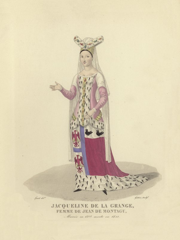 Jacqueline de la Grange, żona Jeana de Montagu, doradca Karola V i VI we Francji autorstwa French School