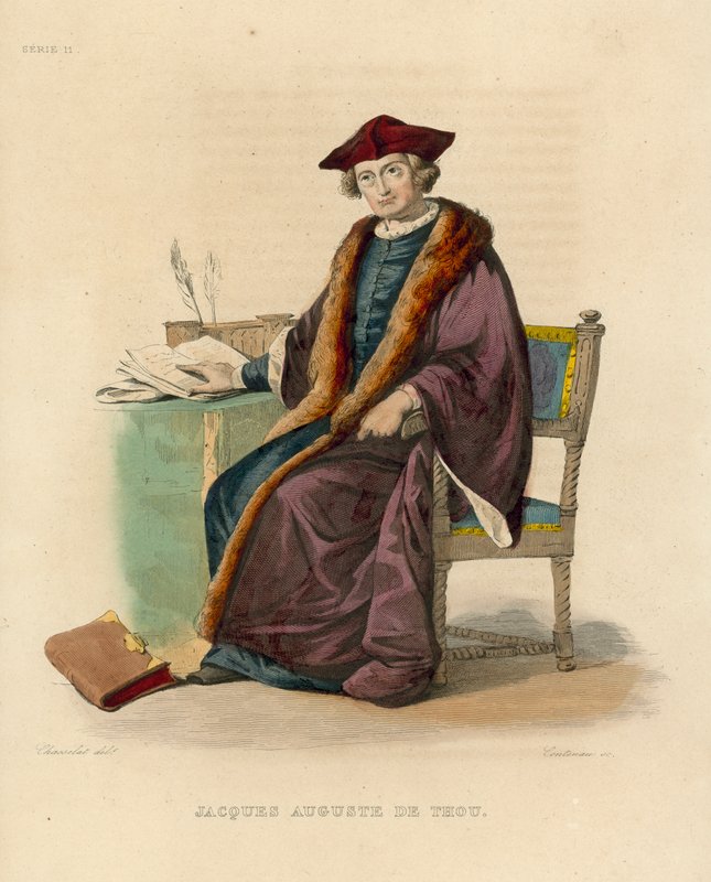 Jacques Auguste de Thou (kolorowy grawerunek) autorstwa French School