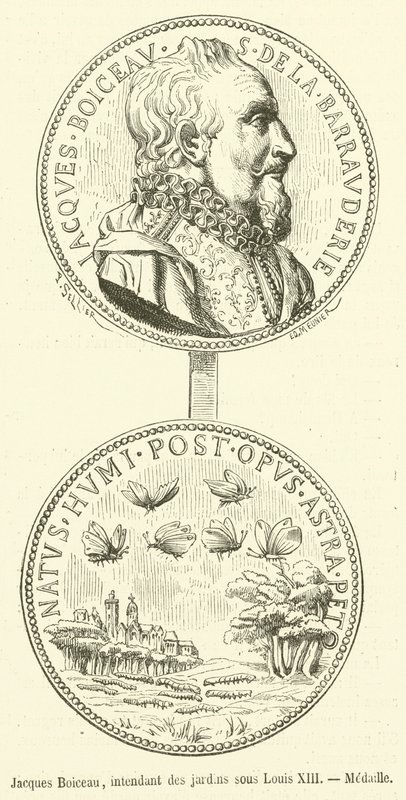 Jacques Boiceau, zarządca ogrodów Ludwika XIII, Medaille (rycina) autorstwa French School