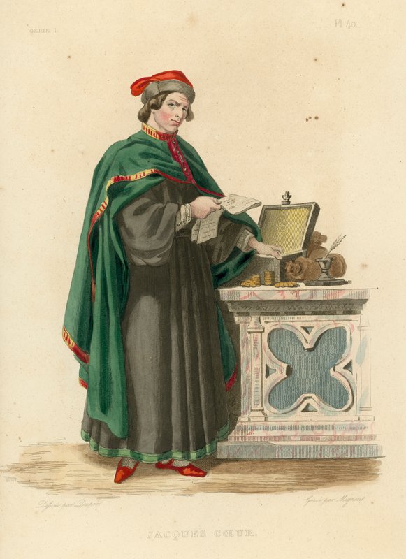 Jacques Coeur (kolorowy grawerunek) autorstwa French School