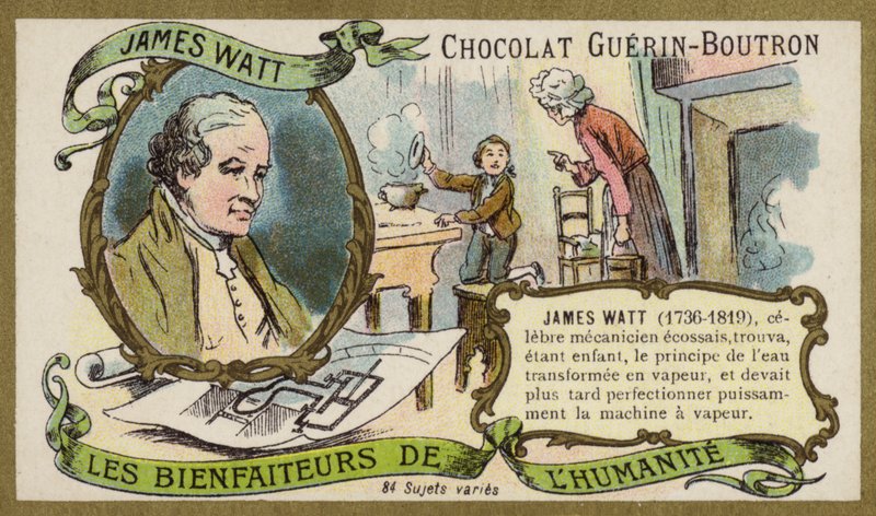 James Watt, szkocki inżynier i wynalazca (chromolitho) autorstwa French School