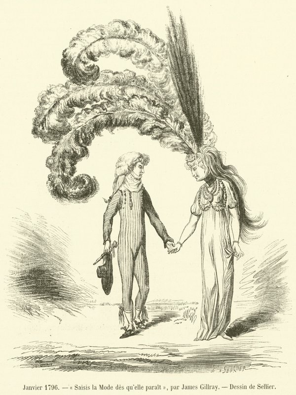 Styczeń 1796, Chwyć modę, gdy tylko się pojawi (rycina) autorstwa French School